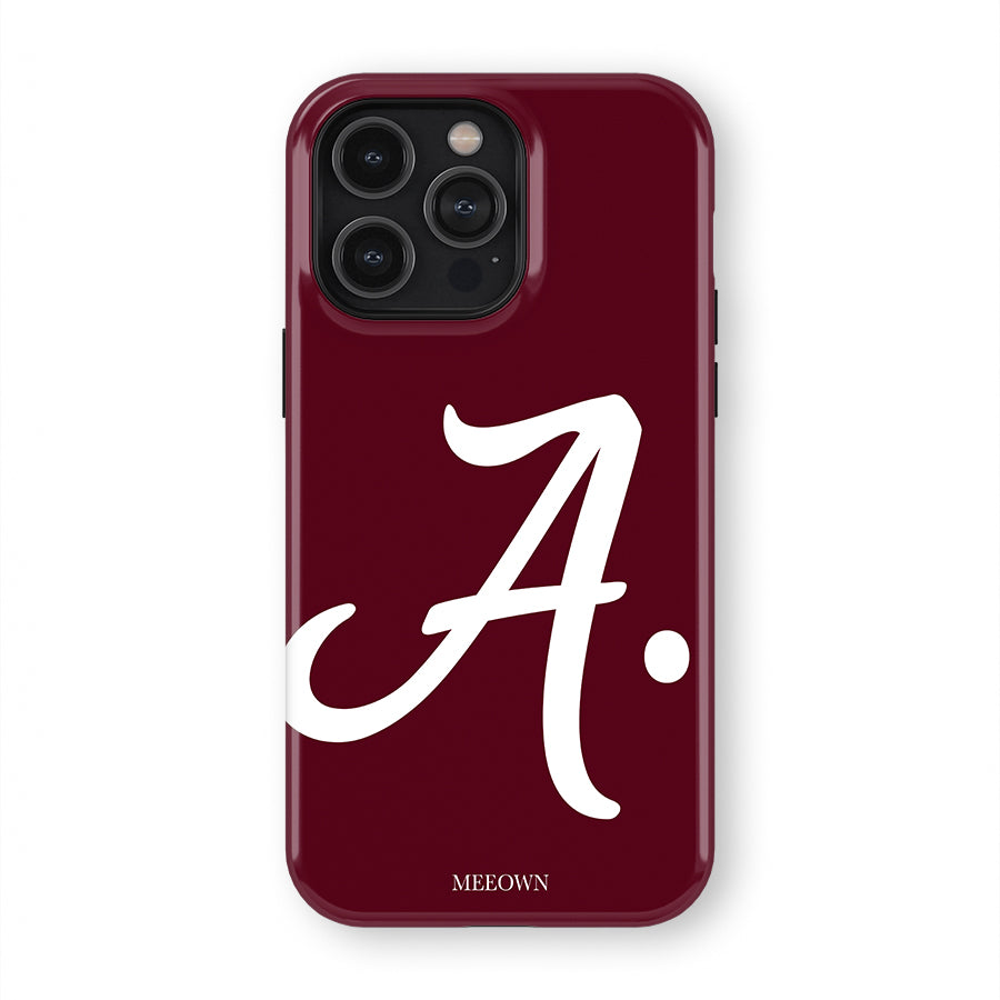 Signature Burgundy Initial Phone Case
