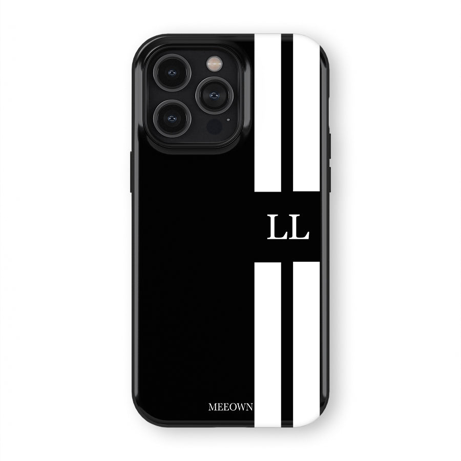 Classic Black Stripe Monogram