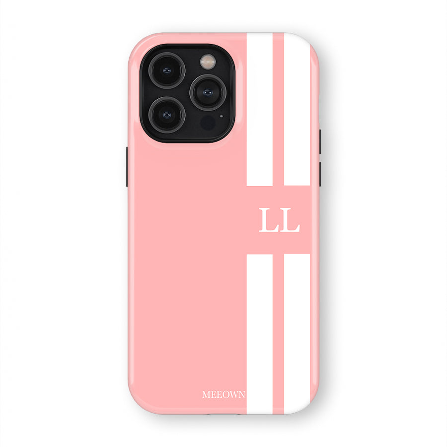 Blush Pink Striped Monogram