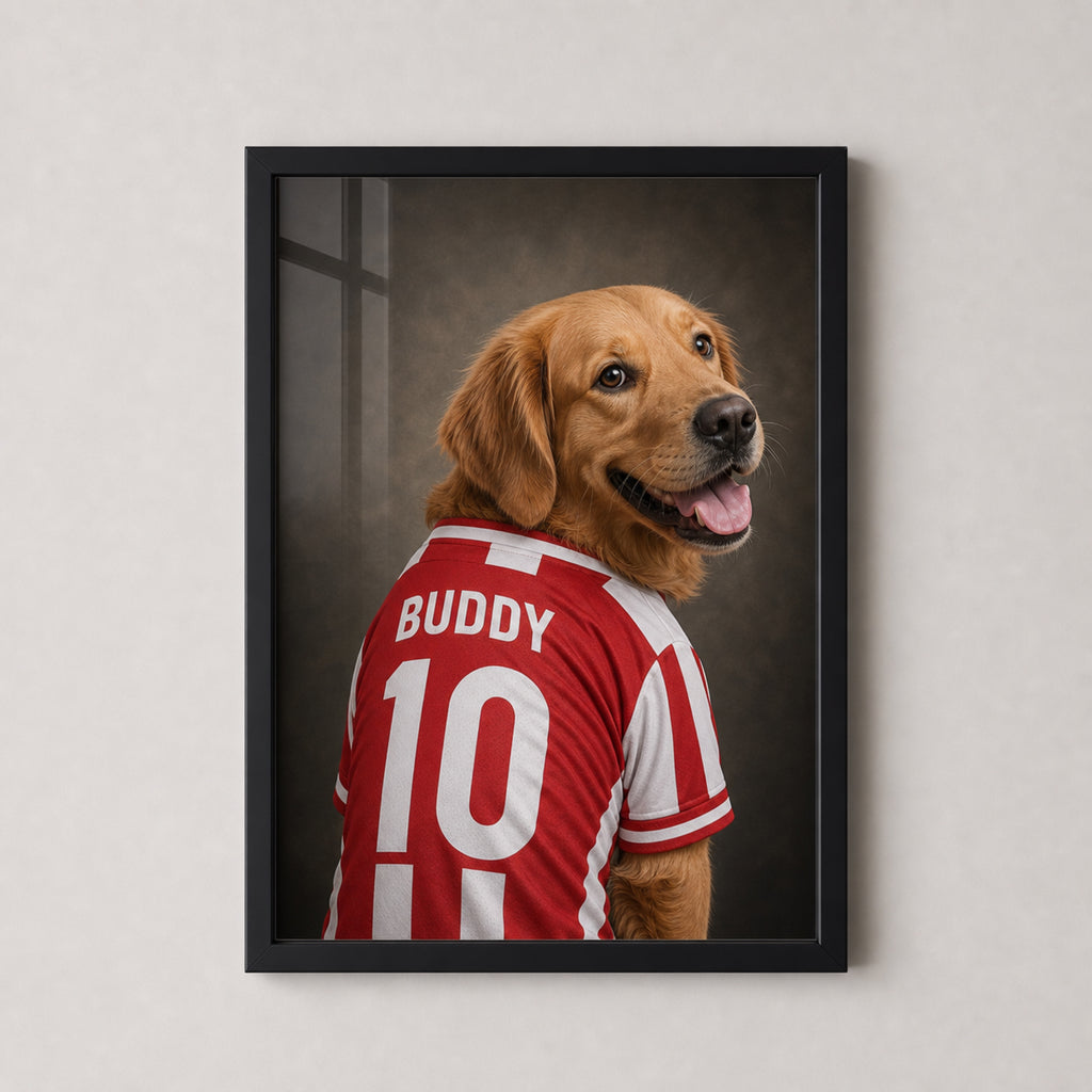 Personalised Pet Football Shirt Framed Print