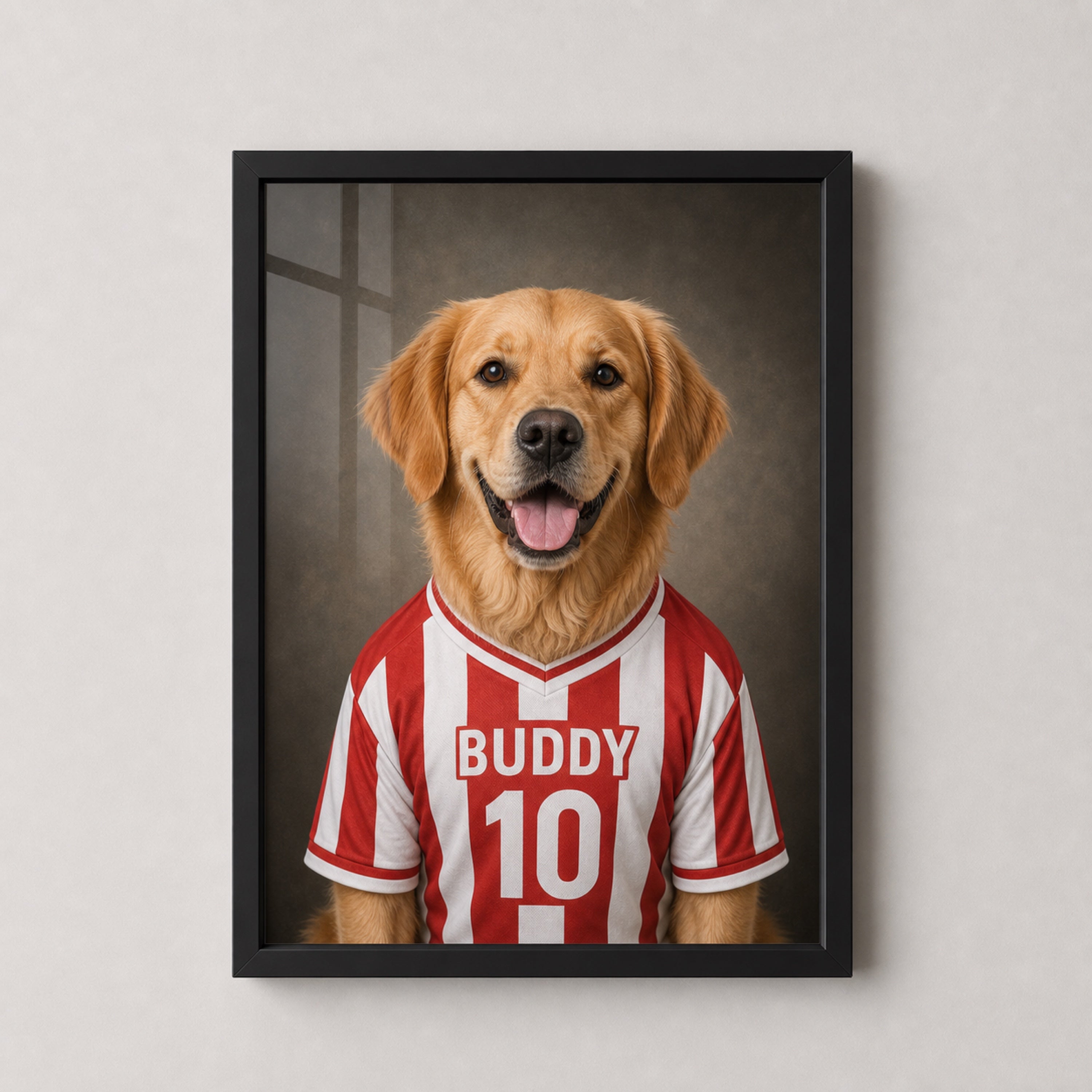 Personalised Pet Football Shirt Framed Print