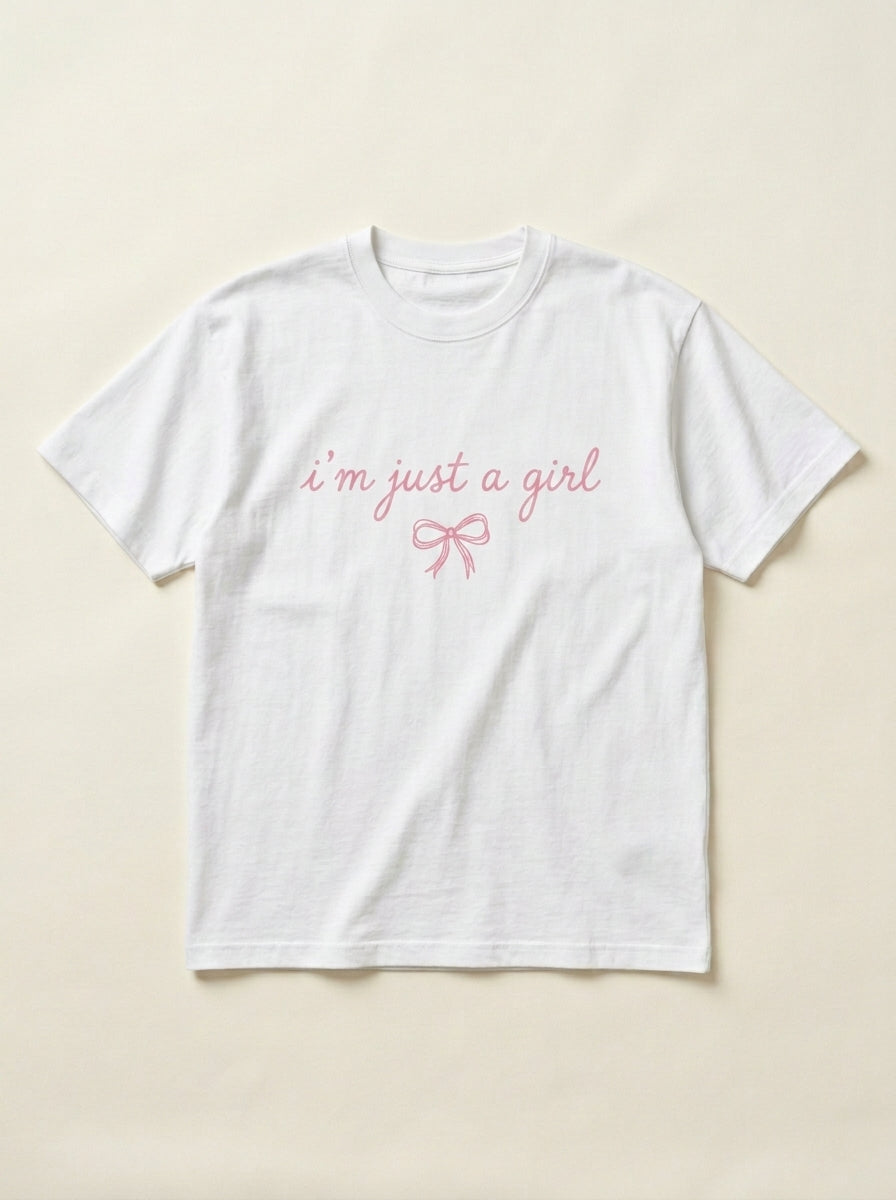 I'm Just A Girl Coquette Bow Tee