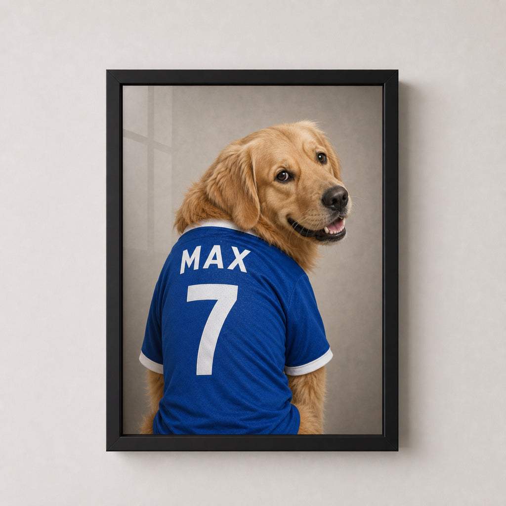 Personalised Pet Football Shirt Framed Print