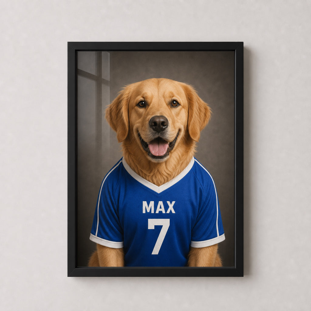 Personalised Pet Football Shirt Framed Print