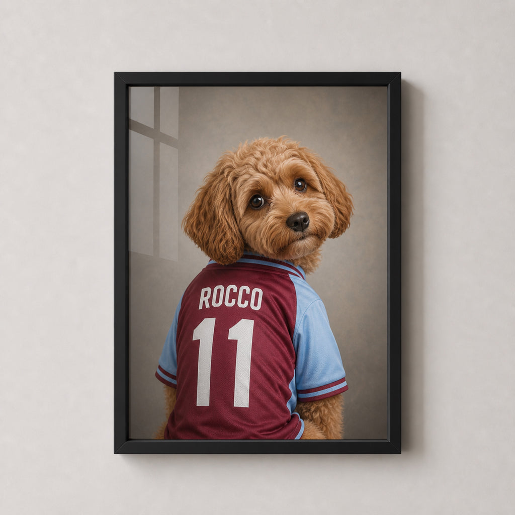 Personalised Pet Football Shirt Framed Print