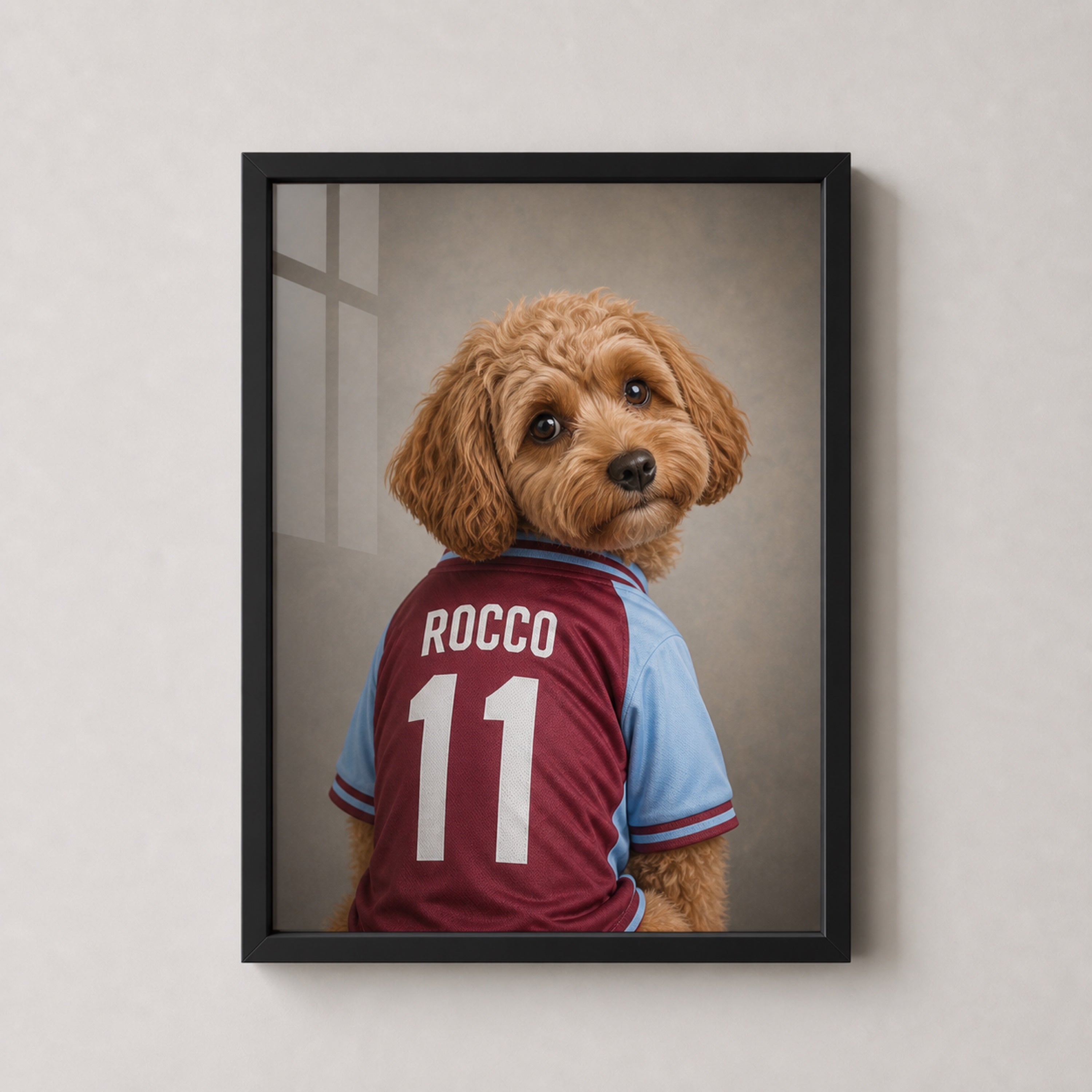 Personalised Pet Football Shirt Framed Print