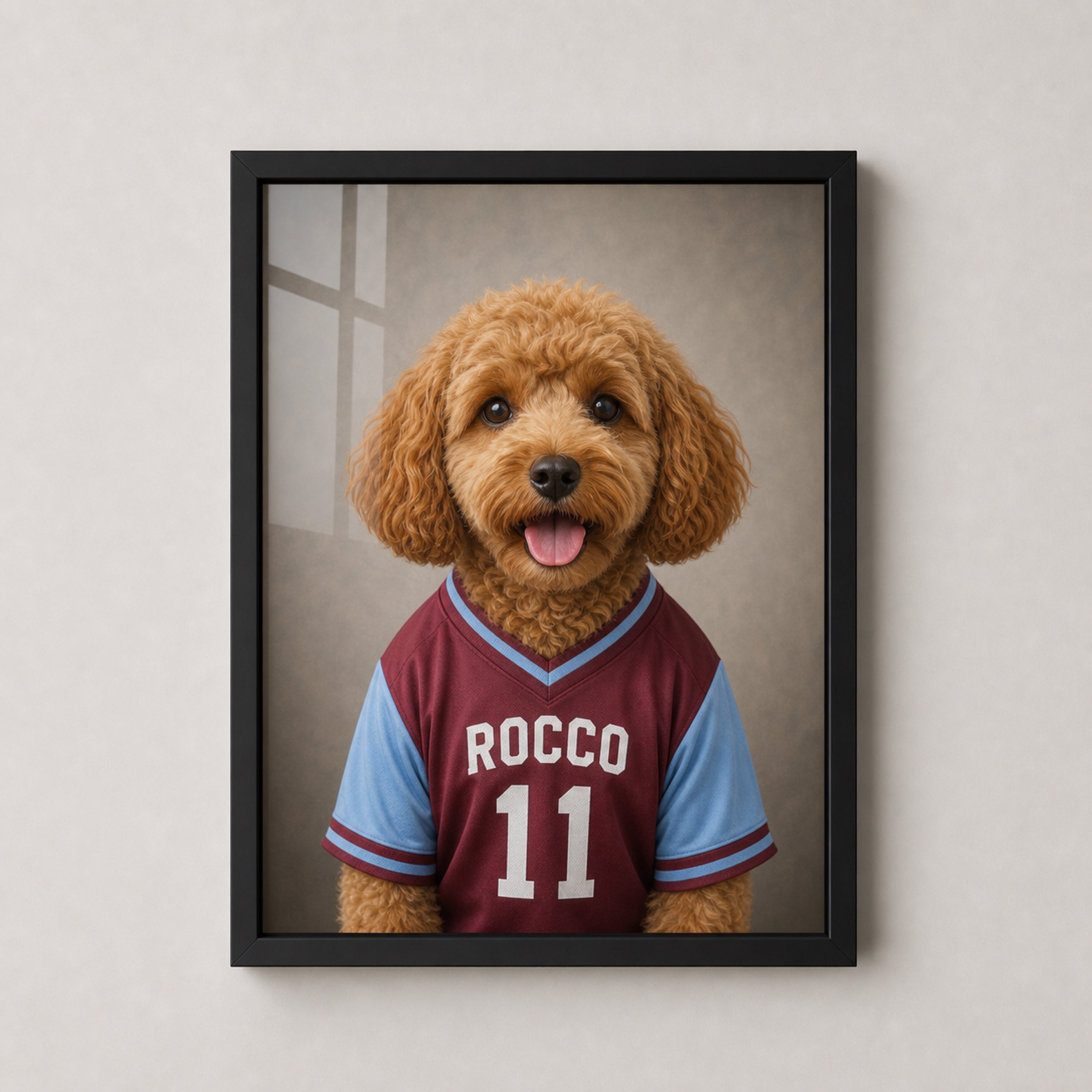 Personalised Pet Football Shirt Framed Print