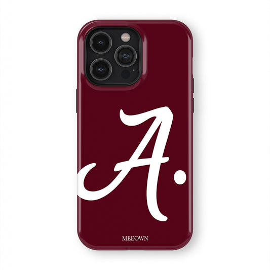 Signature Burgundy Initial Phone Case