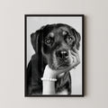 Black and White Pearl Paw Framed Print