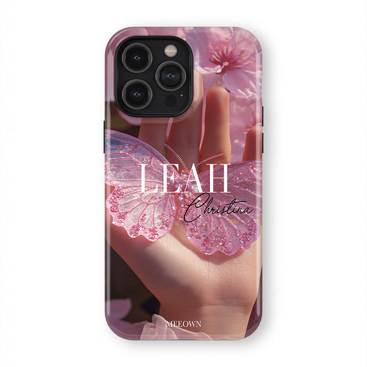 Blush Luxe Crystal Monogram butterflt