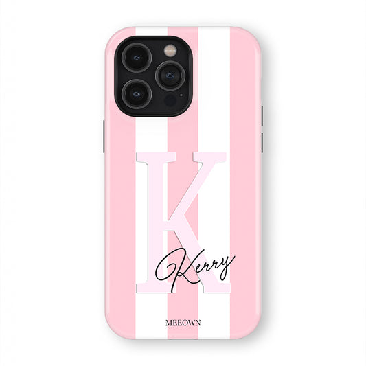 Soft Pink Initial Stripe