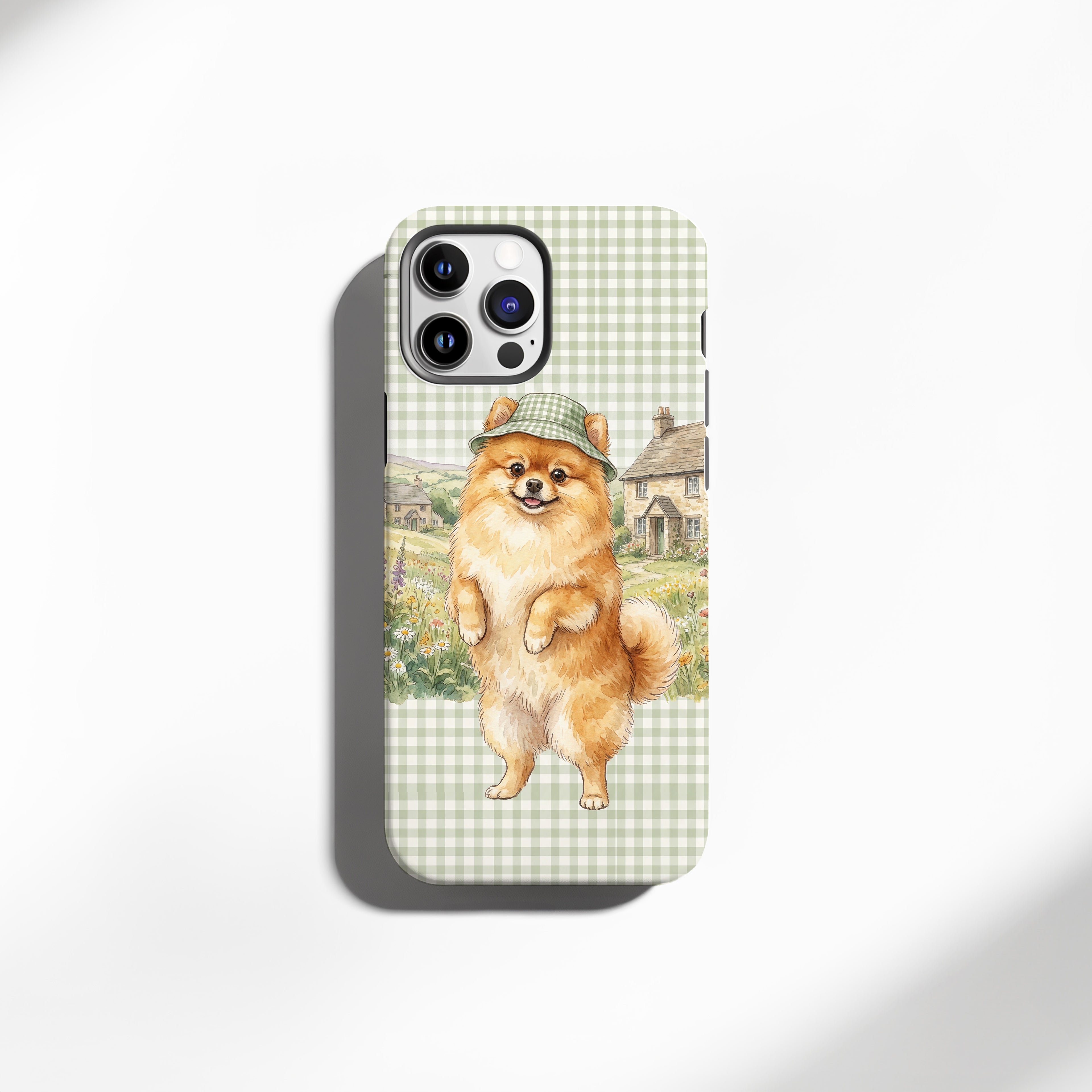 Sage Gingham Country Pet Phone Case
