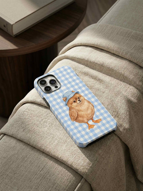 Blue Gingham Pet Phone Case