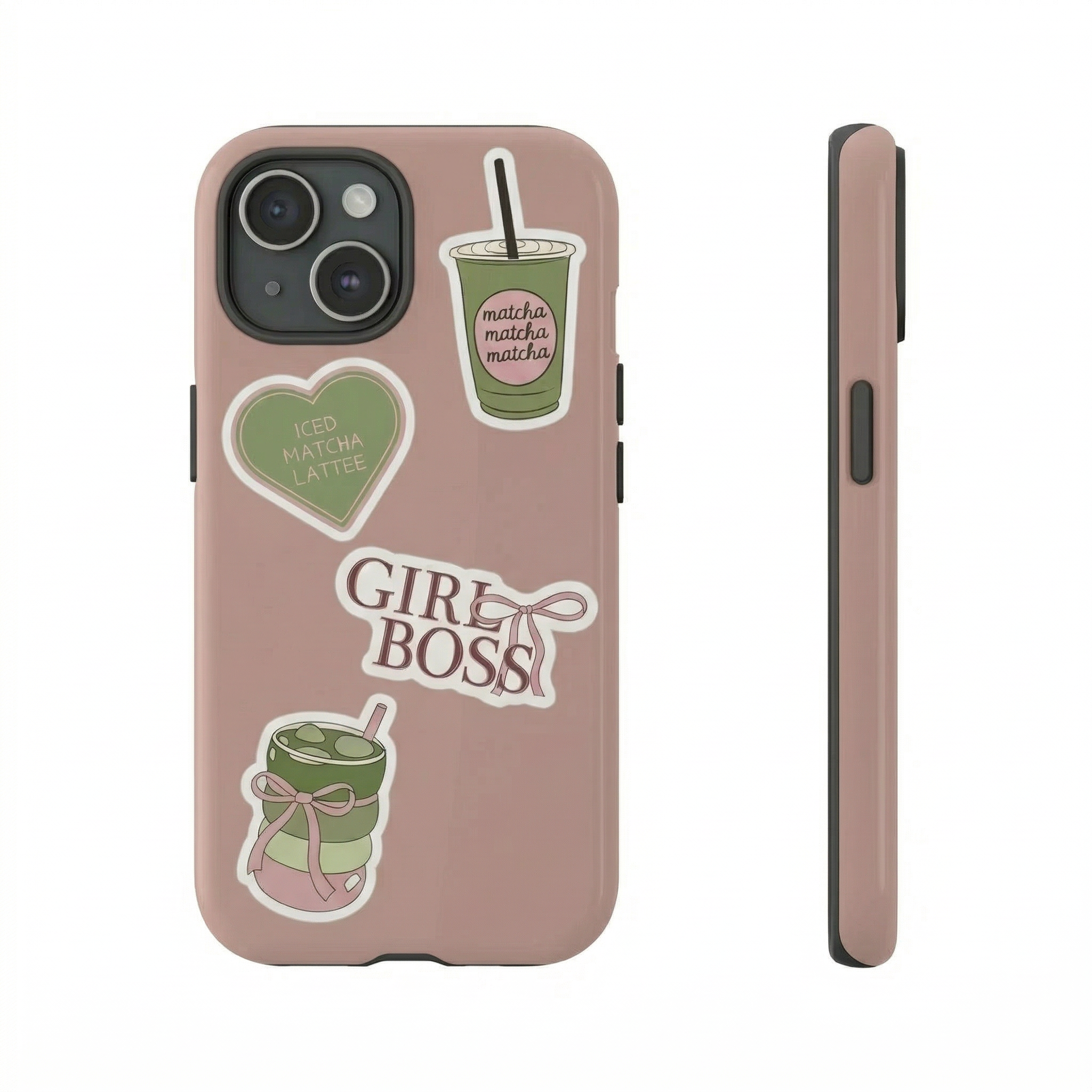 Matcha Girl Boss Mauve Phone Case