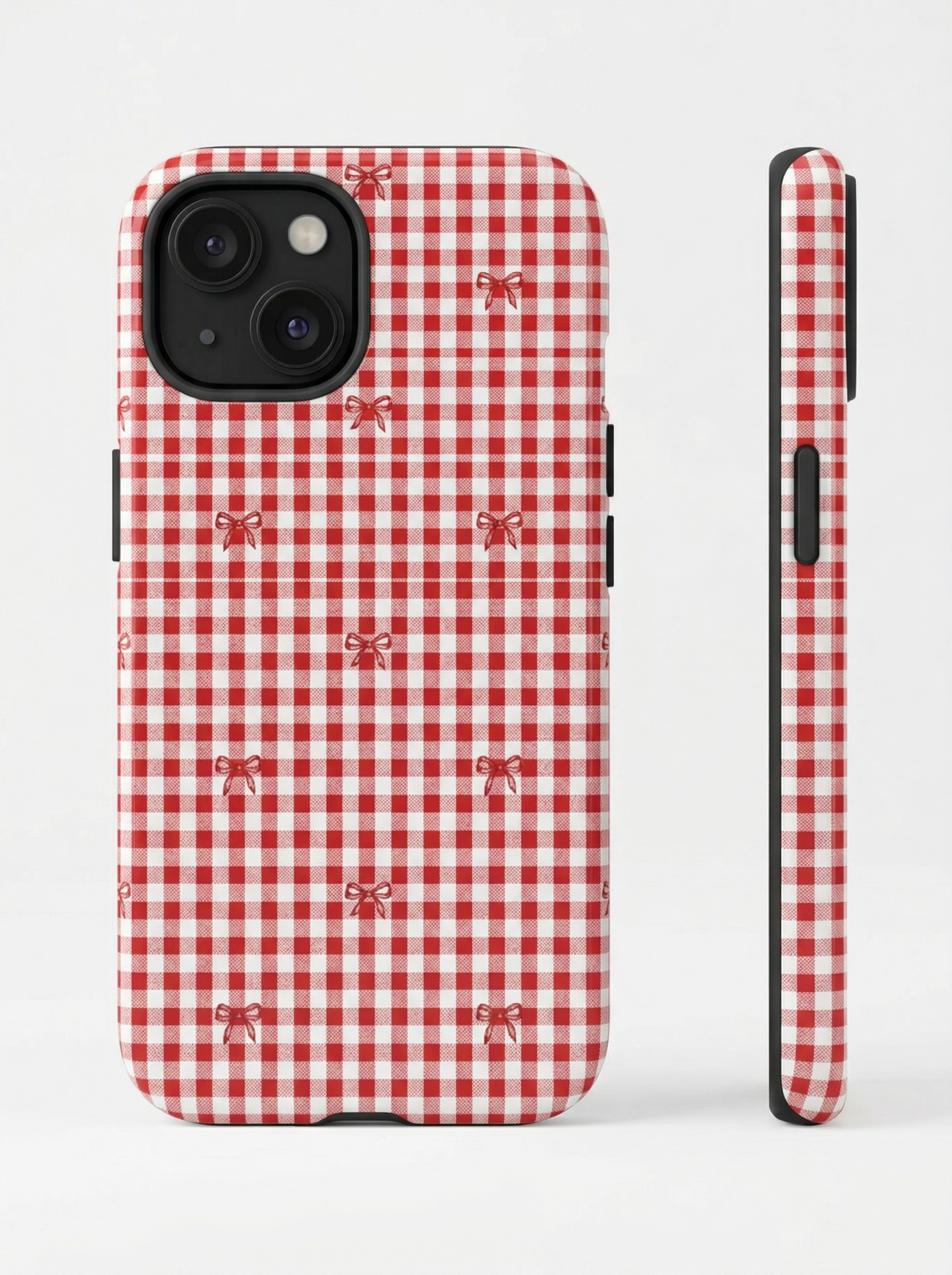 Red Gingham Bows Phone Case