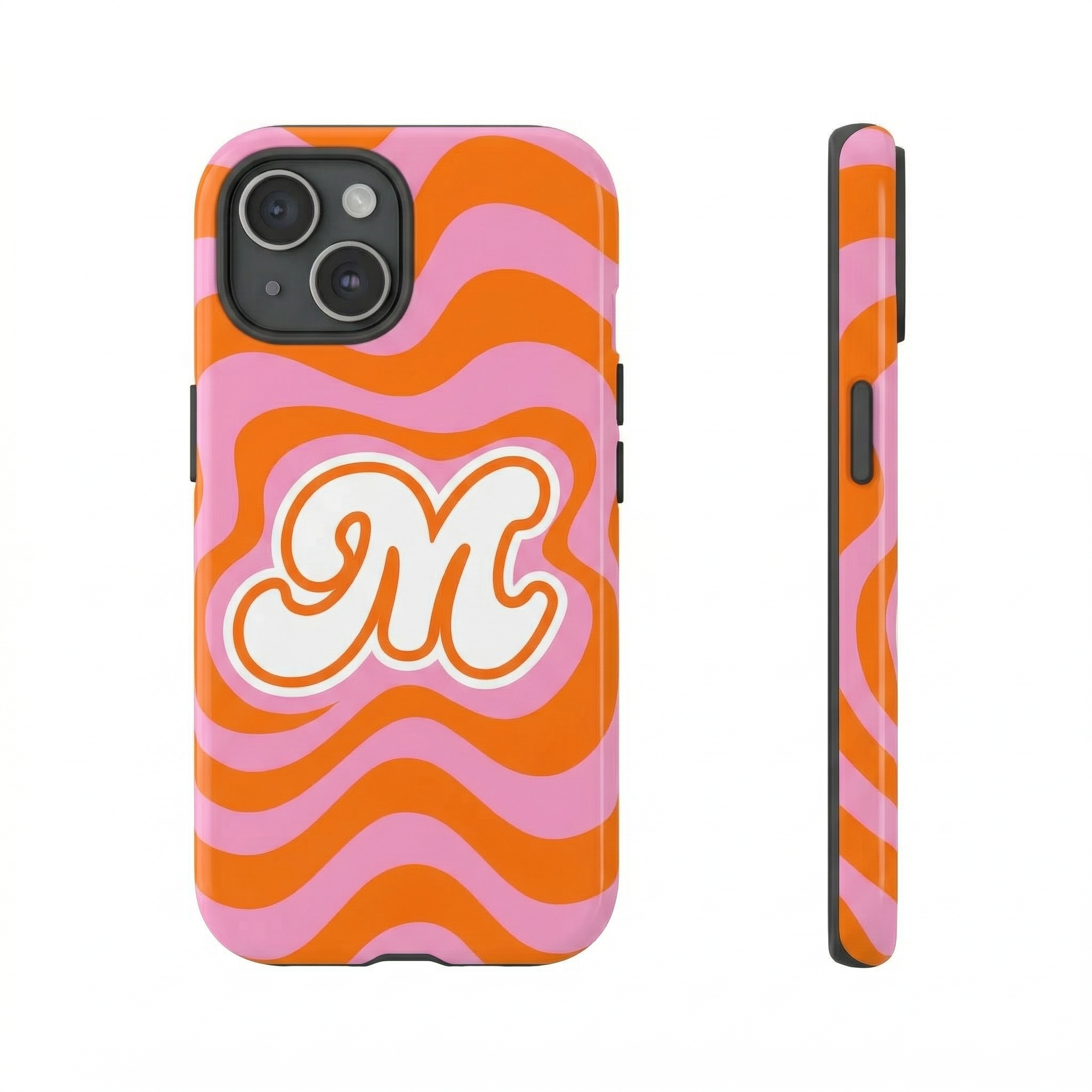 Retro Wave Monogram Personalised Phone Case