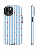 Blue Stripe Hearts Phone Case