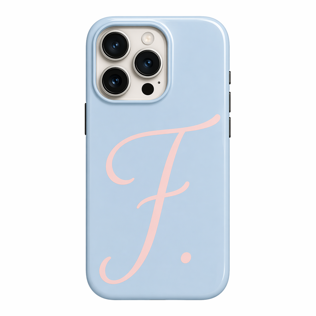 Script Initial Powder Blue Phone Case