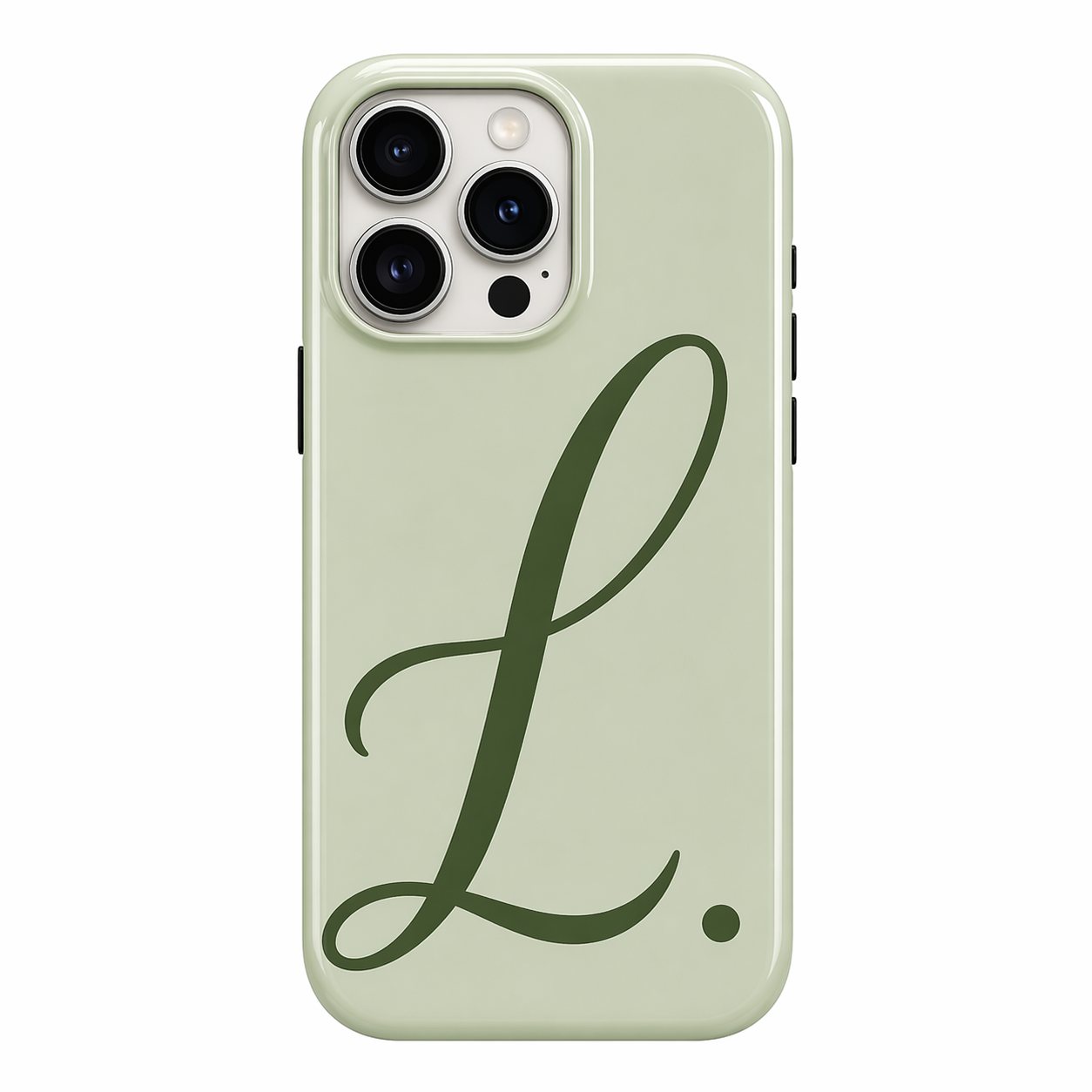 Script Initial Sage Green Phone Case