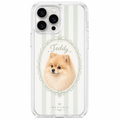 Teddy Sage Stripe TPU Pet Portrait Phone Case