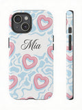 Pink Hearts Personalised Phone Case