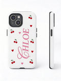 Cherries Hearts Personalised Phone Case